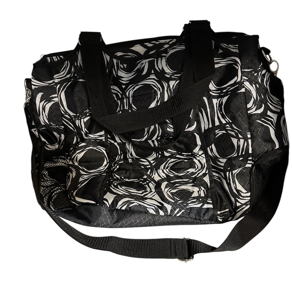 Thirty-One Black and White Swirl Travel Bag